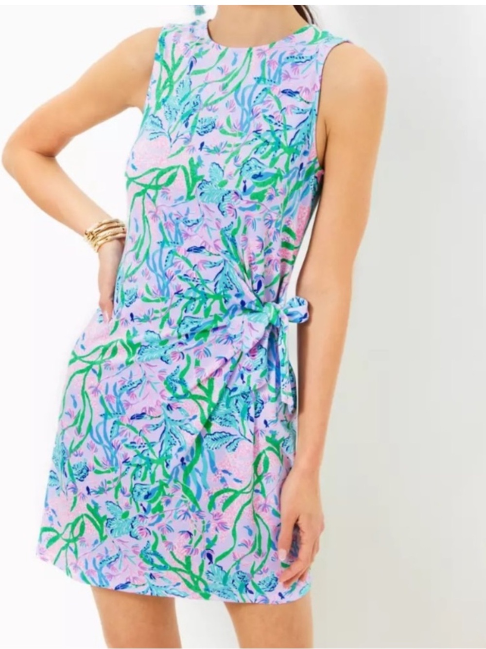Lilly Pulitzer Womens Sleeveless Bryson Dress Size Medium Seacret Escape Print